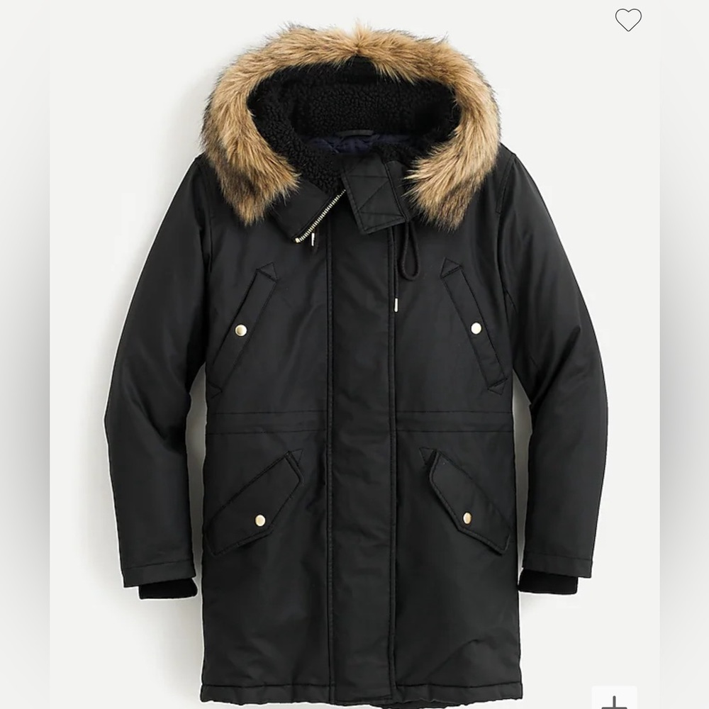 JCrew perfect winter parka, M, black